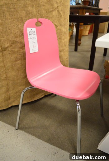 Cute pink children's chair available at the Pottery Barn Outlet