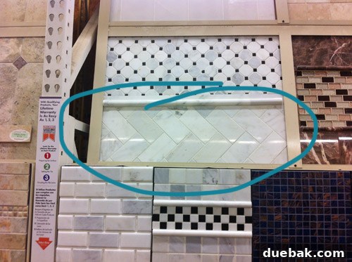 Inexpensive marble subway tiles from Home Depot