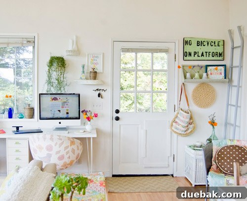 Crashing into Quaintness: The Vine-Covered Home 4 Bonnie's creative office area with Ikea furniture and handmade art