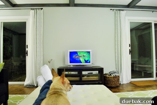 Elevate Your Entertainment Install a Shelf Above Your TV 3 Initial small TV setup with bare wall