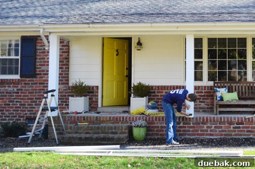 Refreshing Your Porch: Taking Down Scalloped Trim and Repairing Columns 15 Close-up of a nearly completed boxed-out porch column, showcasing the new substantial look.
