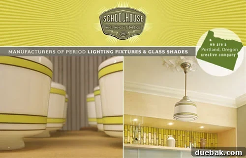 A classic Schoolhouse Electric ceiling light fixture with a clean, timeless design, perfect for various home interiors.