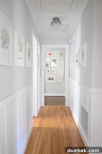 Another view of the small hallway showing updated doors