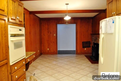 Kitchen peninsula with bar stools