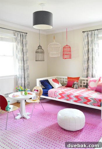 Playroom with kid-sized table and creative decor