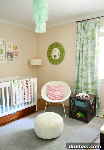 Nursery with play kitchen and decorative elements