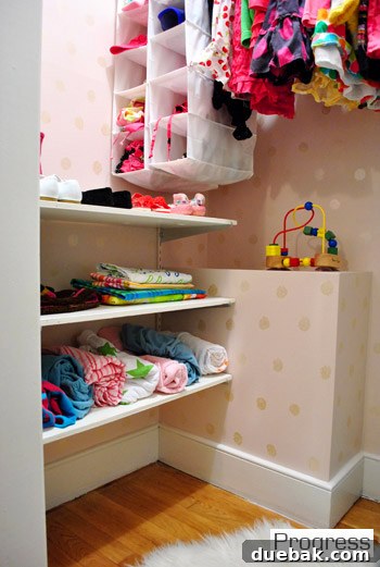 Clara's closet with reading nook beanbag