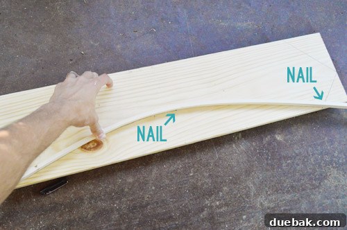 Marking a curved arch for decorative pergola brace