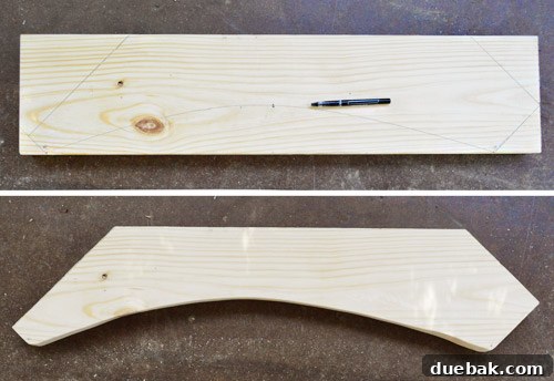 Cutting curved arch with a jigsaw for pergola brace