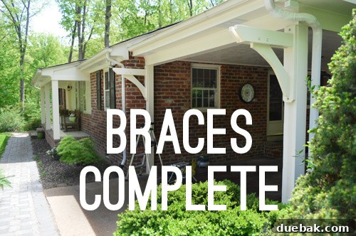 Carport pergola with braces installed