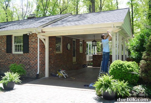 Test fitting pergola joists onto braces