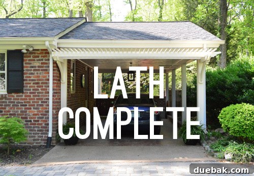 Carport pergola lath fully installed
