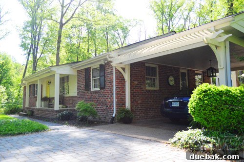 View of the newly installed carport pergola