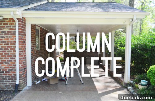 Finished and painted carport pergola column