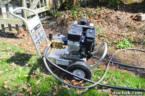 Detailed view of the pressure washer engine