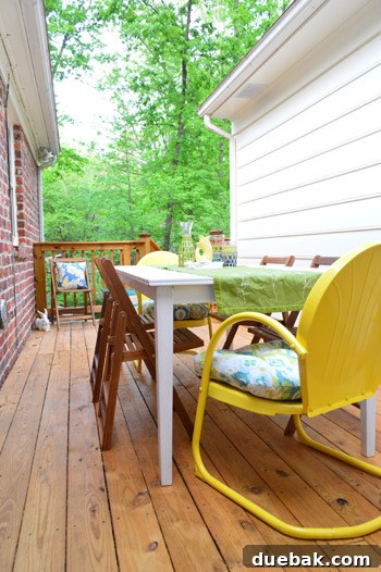 Deck Built Between Original Brick Ranch Home And Addition