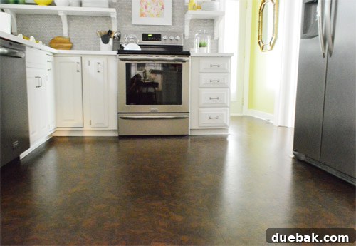 Cork Floors In White Kitchen