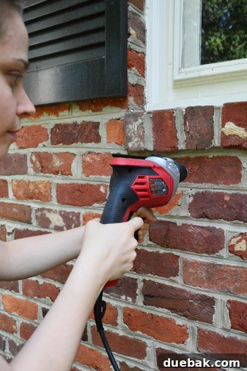 Drilling pilot holes for window box brackets