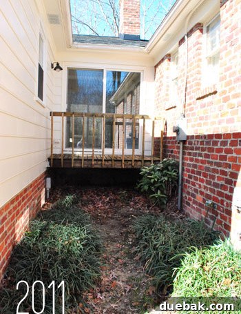 Outdoor Living Reimagined 8 Before: Narrow and undeveloped alleyway adjacent to the house.