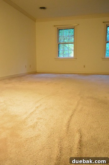 old wrinkled carpet in bedroom