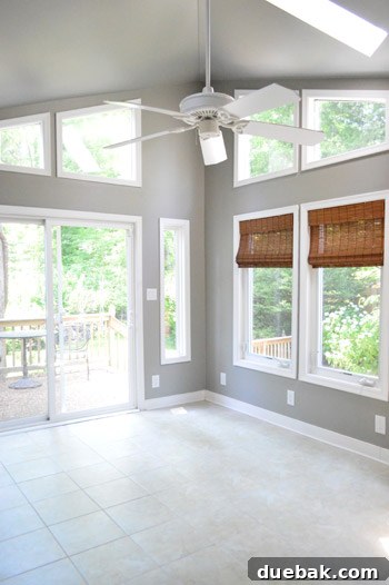 Closing the Chapter on Our Second Home 16 Empty sunroom after moving out, emphasizing its natural light