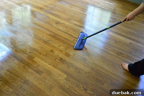 Comparison of polished and unpolished floor