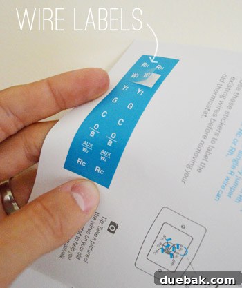Nest wire labels included in the manual