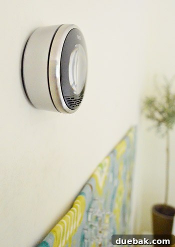 Nest thermostat installed on a modern wall