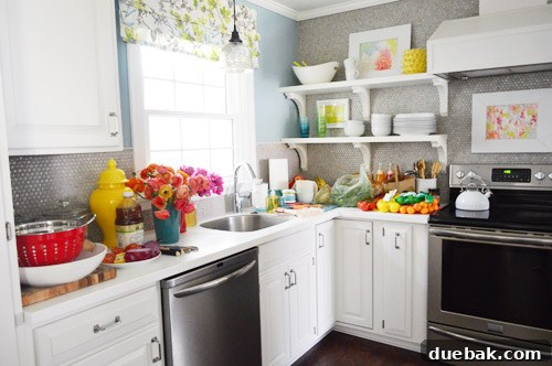 The HGTV Effect 9 Kitchen styled with food and accessories for HGTV Magazine