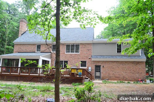After photo of the back of the house, with balanced paint colors