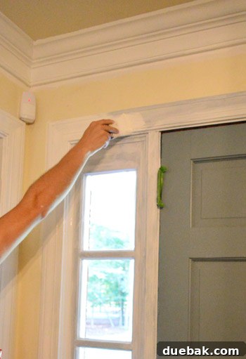 Hand-Painting Trim for a Professional Finish 6 Painted white trim with semi-gloss