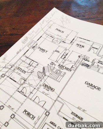 The Art of Showhouse Design 8 Floor plan with notes and modifications