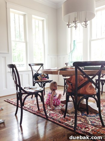 The Art of Showhouse Design 10 Our dog, Clara, hiding under a table