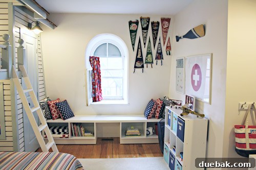 Globetrotter's Den: Map Wallpaper and Bunk Beds for Young Explorers 6 Fully completed Angus's bedroom with bunk bed, map wallpaper, and coastal decor