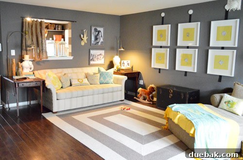 Townhouse Takeover: Unleashing Cozy Creativity 8 After photo of the transformed living room, showcasing Katrina's vibrant and personal design.