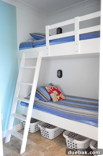 Comfortable bunk beds in a Destin Florida vacation rental, perfect for kids