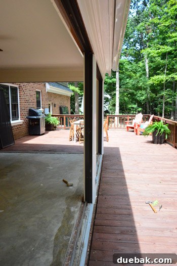 The sunroom looking significantly more open and spacious after all doors have been removed