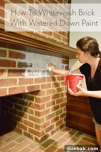 DIY Whitewashing: Transform Your Brick Fireplace 16 A visual guide on how to whitewash brick with watered-down paint, providing inspiration and practical steps for home DIY enthusiasts.