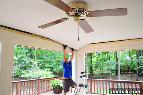 Demolishing Your Old Ceiling: A DIY Guide 6 First section of drywall removed