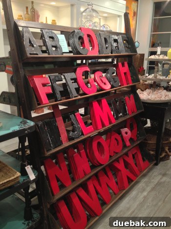 Seaside's Simple Pleasures: Window Shopping The Art of Simple 14 Authentic vintage marquee letters from the 1940s, made of heavy metal with a cool, retro aesthetic for unique home decor.