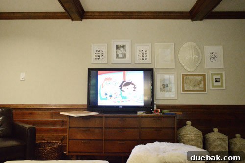Frames gradually being added to one side of the TV wall