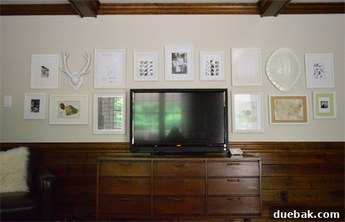 Adjusted gallery wall after shifting frames to the right