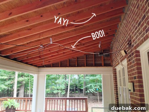 Readying Your Vaulted Ceiling for a Wood Plank Finish 5 Sunroom with newly raised ceiling, showing exposed fan wires