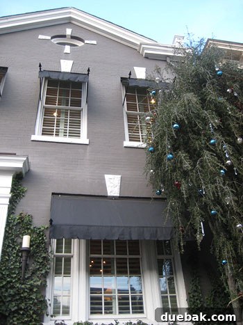 Interior Designer's Home Richmond Christmas A sophisticated home in Richmond's Fan District, owned by an interior designer, featuring elegant exterior holiday decorations.