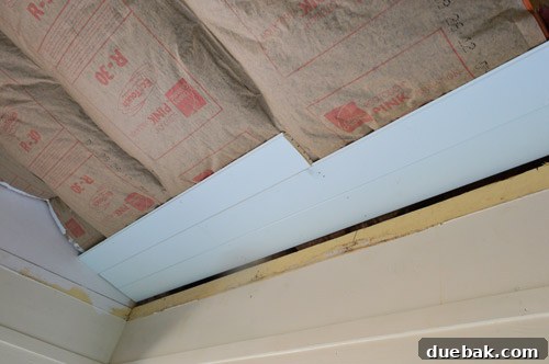 Staggered ceiling plank installation