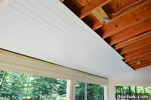 Ceiling planks around fan fixture boxes