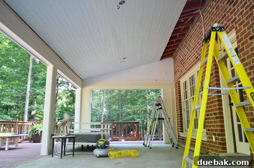 Almost complete sunroom ceiling