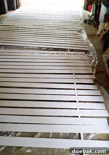 Planks drying in garage