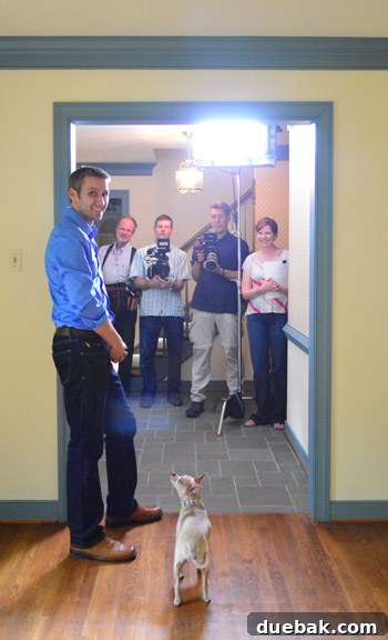 Crew filming at their new house, capturing their next chapter