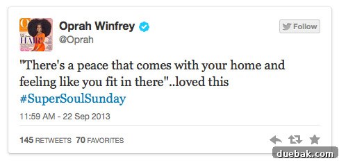 Oprah's tweet quoting their segment, a validation moment